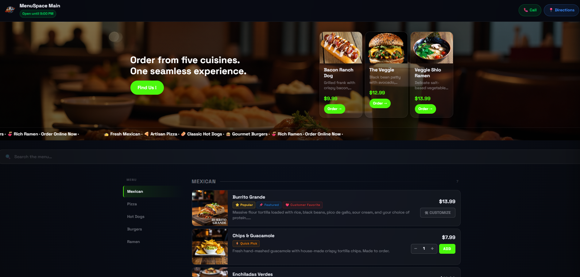 MenuSpace Storefront